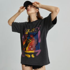 Custom Women's 80% Cotton Acid Wash T-shirt Vintage Style