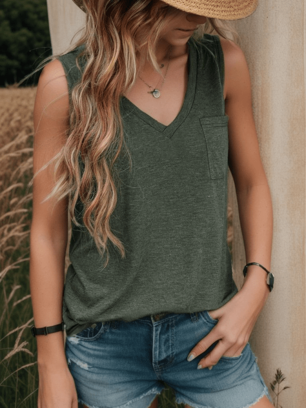 Solid Color Knit Vest