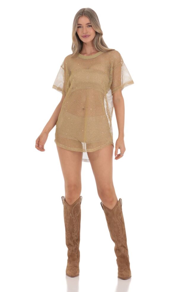 Customized Mesh Sheer Top T-Shirt Dresses - 图片 3