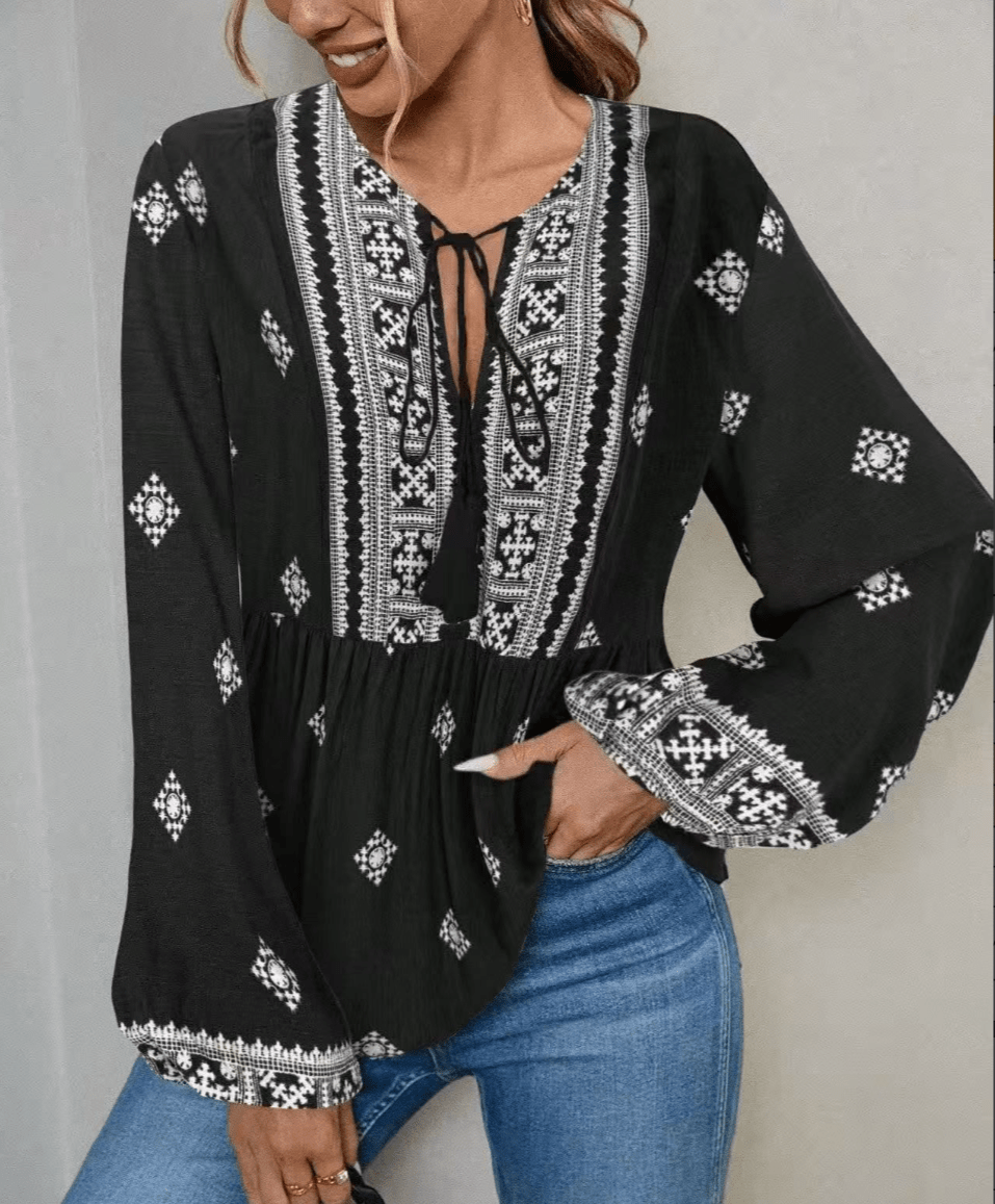 Bohemian style fast fashion women's shirt